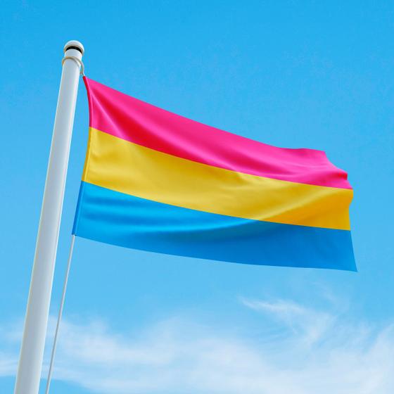 Imagem de Bandeira Avulsa Orgulho LGBT Cores em Cetim Brilhante - Tamanho Grande 1,20m x 85cm