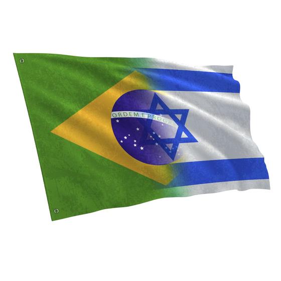 Imagem de Bandeira Brasil e Israel 100x70cm