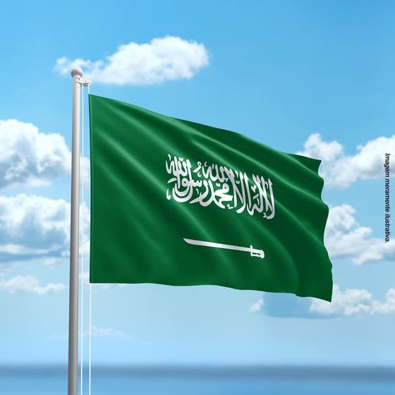 Imagem de Bandeira da Arábia Saudita 80cmx140cm Tecido Oxford 100% Poliéster