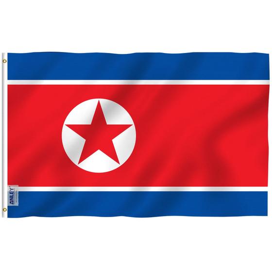 Imagem de Bandeira da Coreia do Norte 90x150cm - Poliéster - Anley Fly Breeze