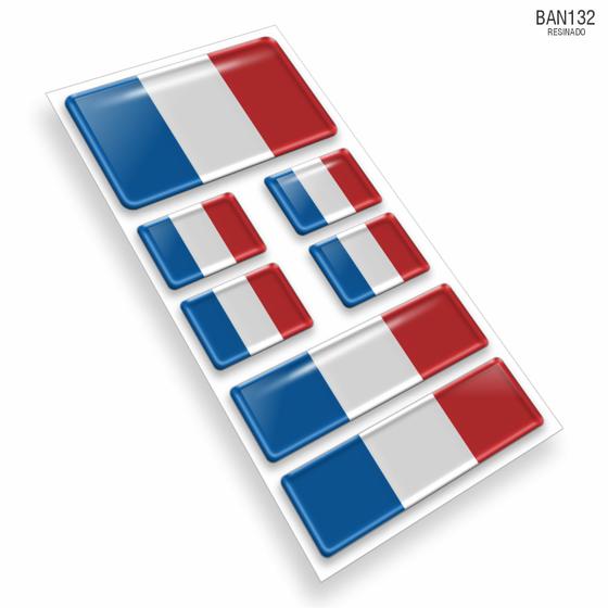 Imagem de Bandeira da França - Adesivo Resinado Cartela