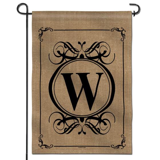 Imagem de Bandeira de jardim Anley Classic Monogram Letter W 45x32cm Poliéster