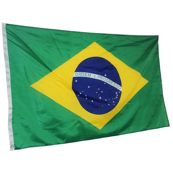 Bandeira do Brasil 60 X 90 cm Pano Tecido 100% Poliéster Brasileira ...