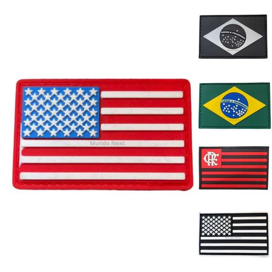 Imagem de Bandeira Do Brasil Emborrachada 3d Patch Com tiras autocolantes