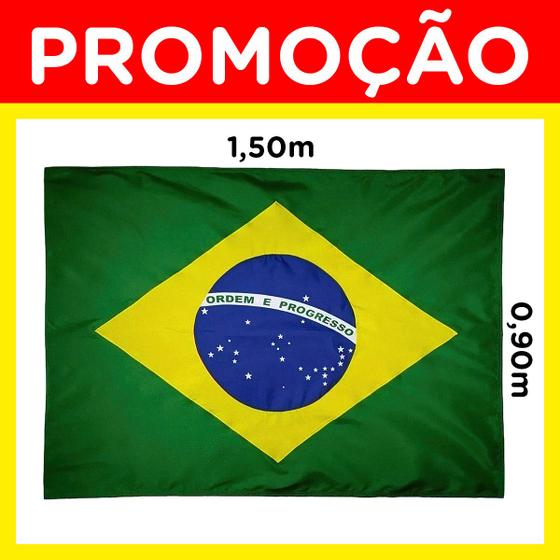 Imagem de Bandeira do Brasil Grande Tecido 1,50m x 0,90m Bember Para Colocar Em Mastro Com Costura