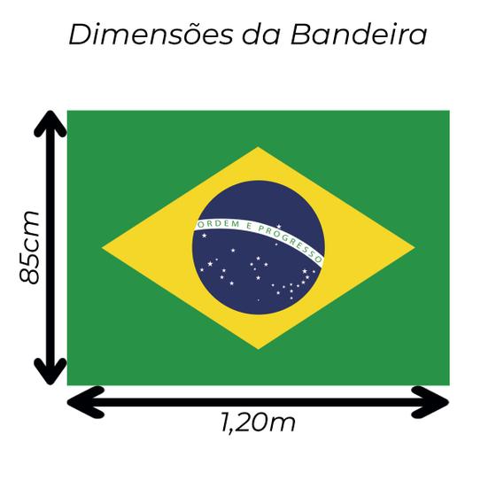 Imagem de Bandeira do Brasil Oficial Seleção Copa do Mundo em Cetim Brilhante - Tamanho Grande 1,20m x 85cm