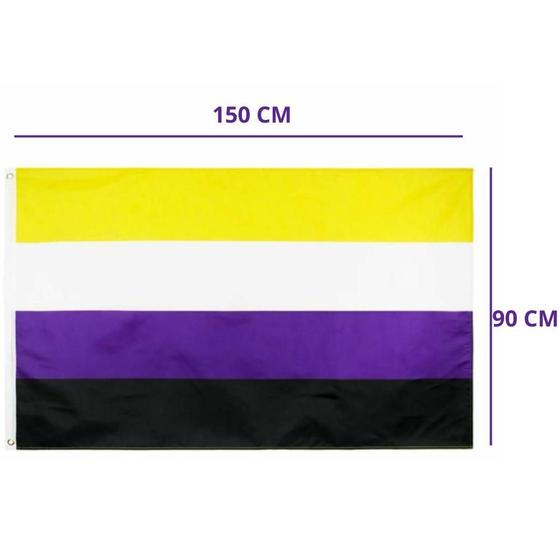 Imagem de Bandeira Gênero Não Binário 1,50X0,90Mt Lgbtqi+ Envio Já