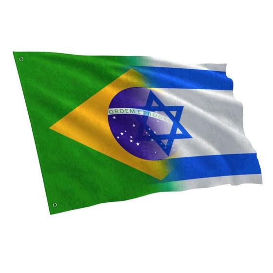 Imagem de Bandeira Israel Brasil 150x100cm - Grande