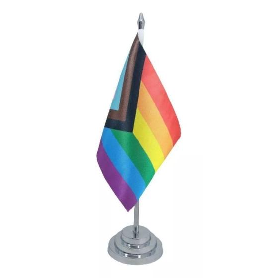 Imagem de Bandeira mesa 29 cm (mastro) progress gay - gls - lgbt