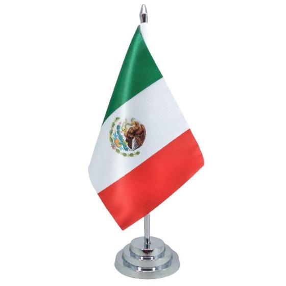 Imagem de Bandeira Mesa México 29 cm Poliéster Brilhante