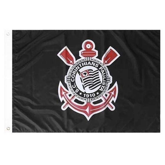 Imagem de Bandeira Oficial do Corinthians 128 x 90 cm - 2 panos