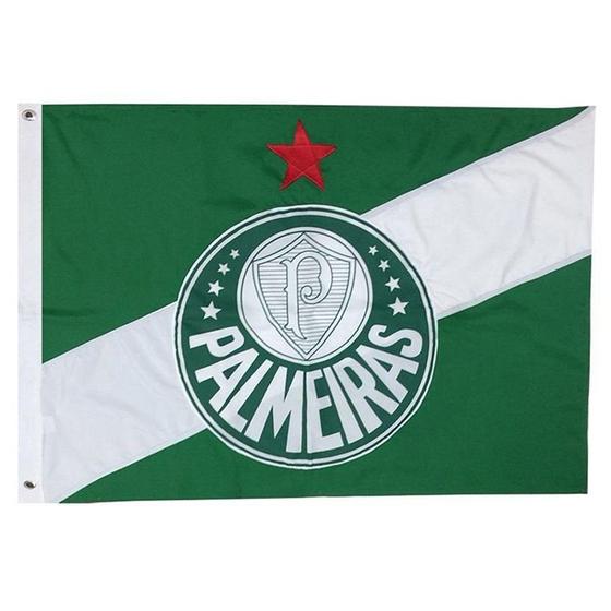 Imagem de Bandeira Oficial Do Palmeiras 1,35x1,95m Dupla Face 3 Panos