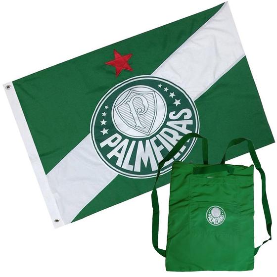 Imagem de Bandeira Pocket do Palmeiras 90x1,28m Dupla Face 2 Panos