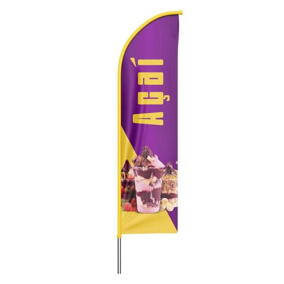 Imagem de Bandeira Wind Banner Açai Dupla Face Haste Tamanho 220X60Cm