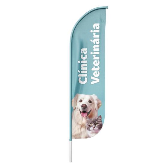 Imagem de Bandeira Wind Banner Clinica Veterinária Dupla Face Haste