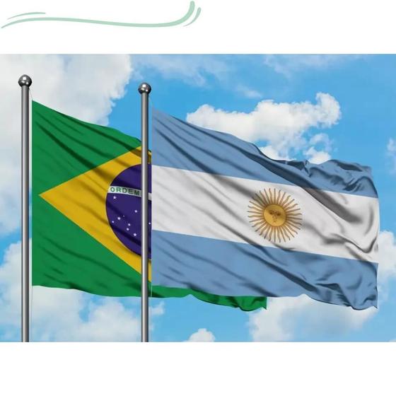 Imagem de Bandeiras Brasil + Argentina 150X90 Copa Do Mundo Futebol