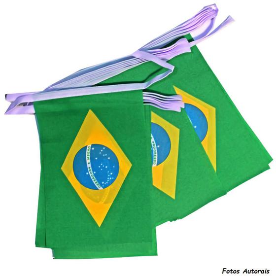 Imagem de Bandeirinha Brasil Copa Mundo 5 Metro Tecido Poliéster 19x27