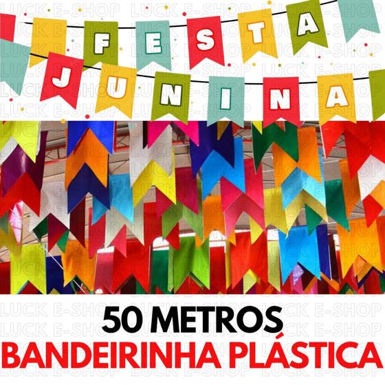 Imagem de Bandeirinha Festa Junina São João Plástica Kit 100 Metros
