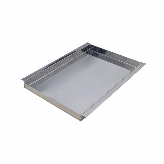 Imagem de Bandeja aço inox retangular 30x50 com alça rasa ZPBN30x50x3