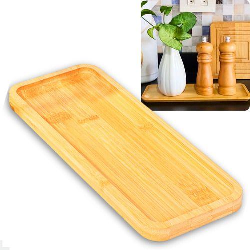 Imagem de Bandeja Bambu Grande alongada 28x11cm Pesqueira Decorativa Multiuso 