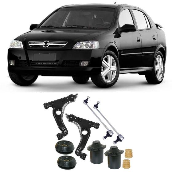 Imagem de Bandeja + Bieleta + Kit Batente Chevrolet Astra Dianteiro 1998 Até 2011 O Par