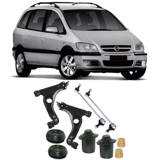 Imagem de Bandeja + Bieleta + Kit Batente Chevrolet Zafira Dianteiro 2001 Até 2012 O Par