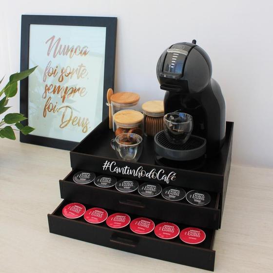 Bandeja com 2 Gavetas Porta Cápsulas Café Dolce Gusto Preta 48 Cápsulas - Box Fan Imagem de Bandeja com 2 Gavetas Porta Cápsulas Café Dolce Gusto Preta 48 Cápsulas