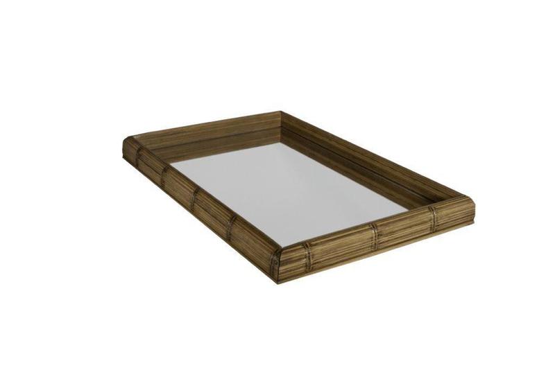 Imagem de Bandeja Com Espelho (30x45) Modelo Bambu - Minha Moldura