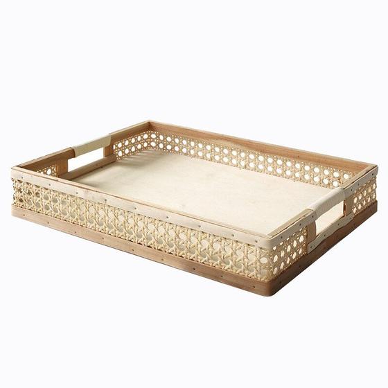 Imagem de Bandeja de armazenamento Wokex Rattan Basket Retangular para decoração de casa