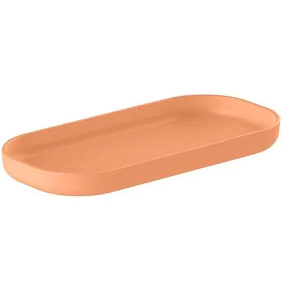Imagem de Bandeja de Banheiro Pequena Dual Ou Laranja Minério Porta Objetos Organizador de Lavabo