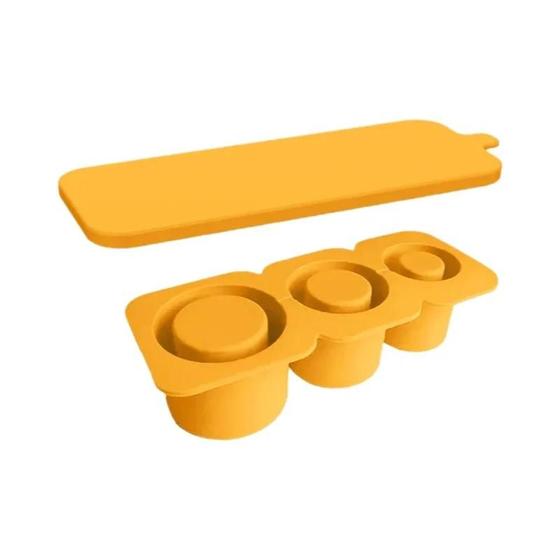 Imagem de Bandeja De Cubos De Gelo De Silicone De 3 Grades Para Copos De Copo Stanley Moldes De Cilindro