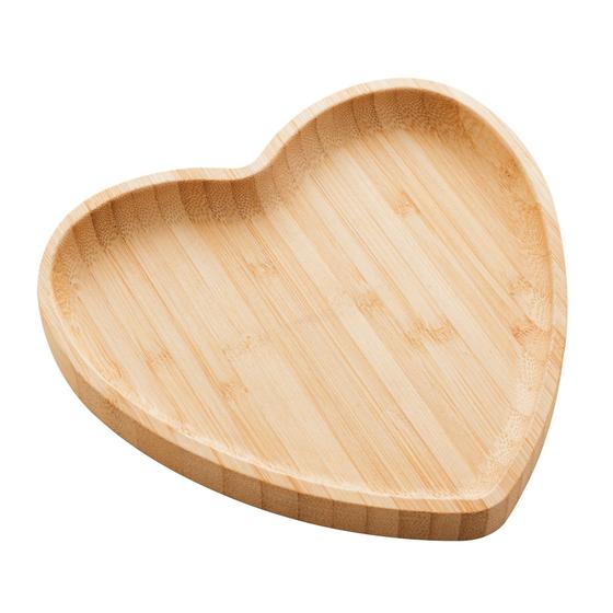 Imagem de BANDEJA DE MADEIRA BAMBU CORAÇÃO 'HEART' (17x16,5x1,5cm)