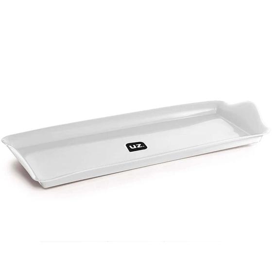 Imagem de Bandeja de Plástico Retangular Branco Decorativa 38x16cm Uz Servir Organizar