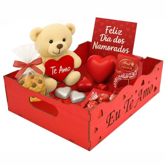 Imagem de Bandeja decorada trabalhada com alça Eu te amo Dia dos namorados - comemoração - especial Mdf