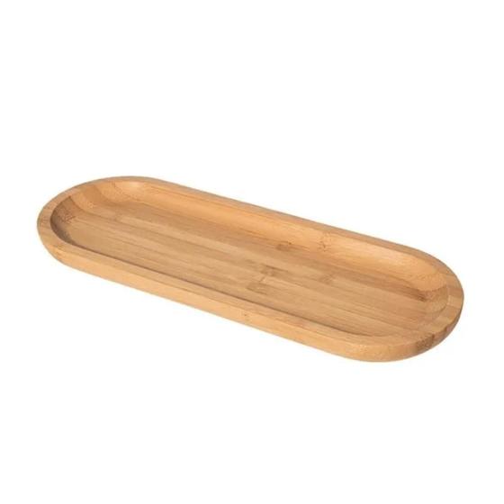 Imagem de Bandeja Decorativa Bambu Porta Joia Objetos Banheiro Potes Oval Lavabo Sala Decoração