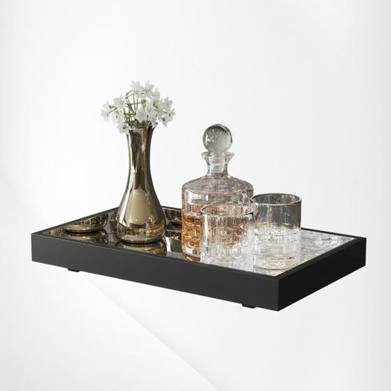 Imagem de Bandeja Decorativa Espelhada Luxo para Bebidas, Taças e Enfeites para Qualquer Ambiente