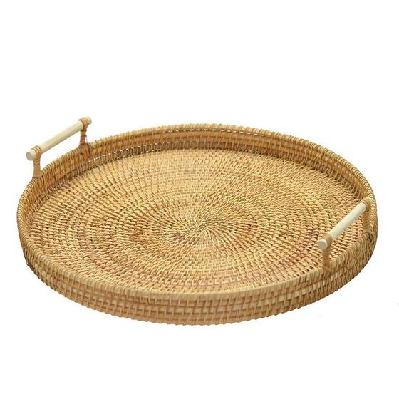 Imagem de Bandeja Decorativa Redonda em Rattan 40 cm - Espressione