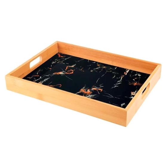 Bandeja Em Bambu Retangular 39 cm Preta Menor preço em Bandeja Em Bambu Retangular 39 cm Preta