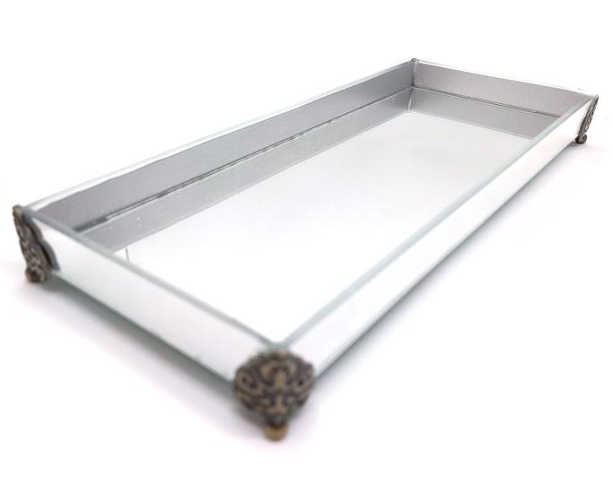Bandeja Espelhada Lavabo Sala em Vidro Supreme 25x10cm Menor preço em Bandeja Espelhada Lavabo Sala em Vidro Supreme 25x10cm
