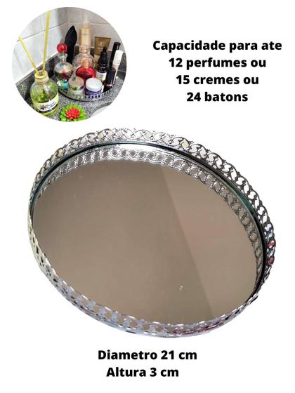 Imagem de Bandeja Espelhada Plataforma Lavabo Bar Decoraçao Aluminio