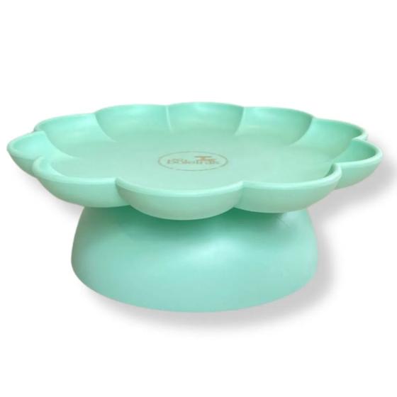 Imagem de Bandeja Flower Fosco Com Pé Verde Claro Un - Só Boleiras