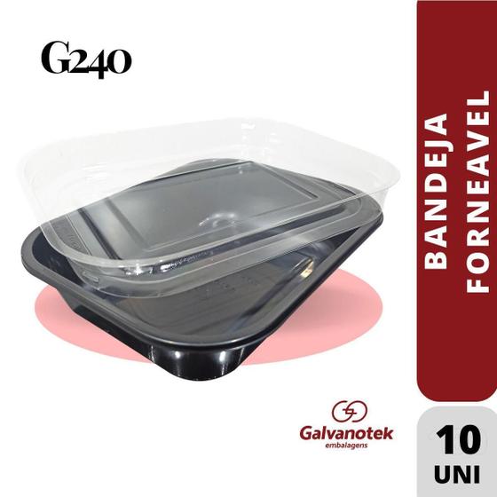 Imagem de Bandeja Forneavel Com Tampa 800Ml G240 Galvanotek C/10 Un