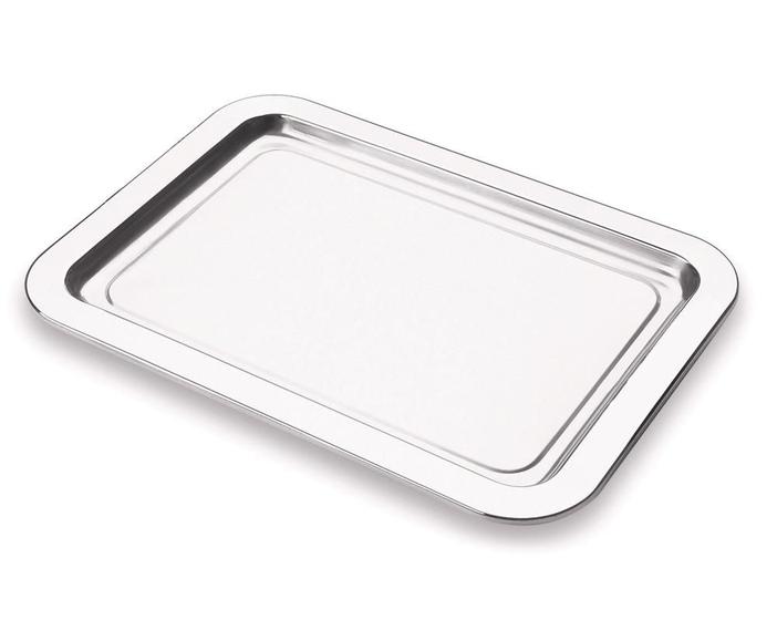 Imagem de Bandeja Inox Multiuso Servir Café Organizador 25x34 Cm Casa