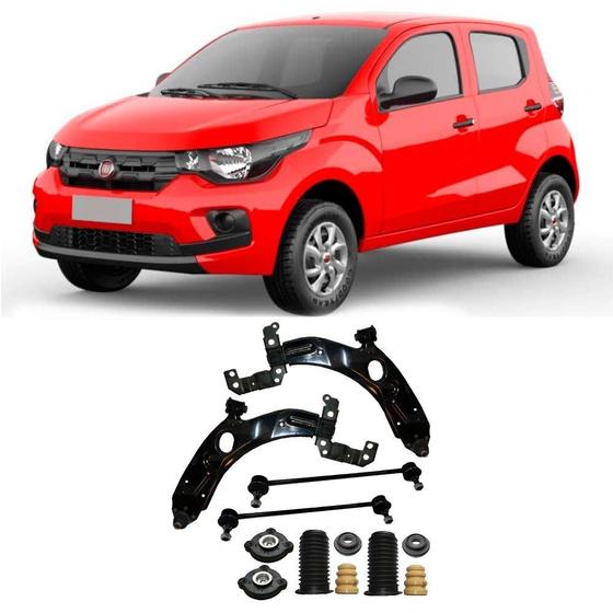 Imagem de Bandeja + Kit Batente + Bieleta Fiat Mobi Dianteira 2015 Até 2020 O Par