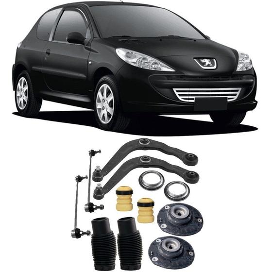 Imagem de Bandeja + Kit Batente + Bieleta Peugeot 207 Dianteiro 2003 Até 2013 O Par