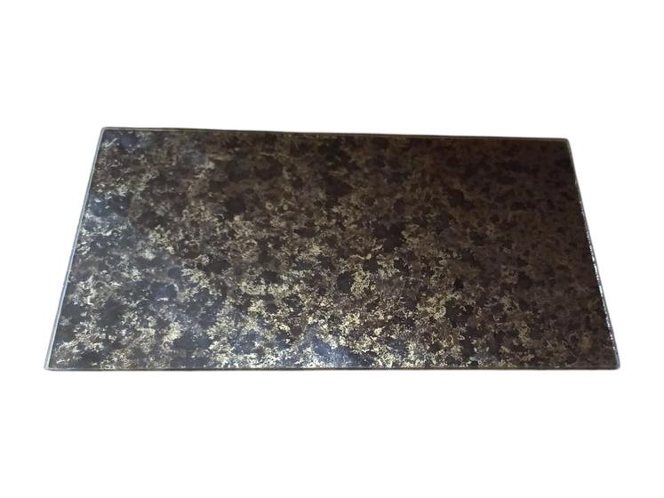 Imagem de Bandeja Lavabo Vidro Efeito Marmore -Marron e Dourada 22x12