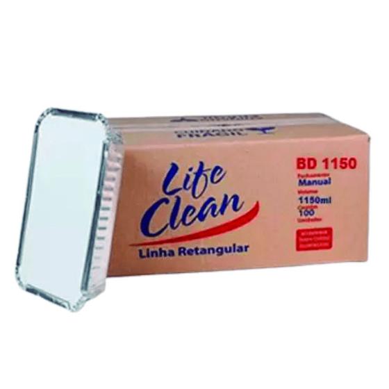 Imagem de Bandeja Marmitex Aluminio Retangular 1150Ml C/100 Life Clean