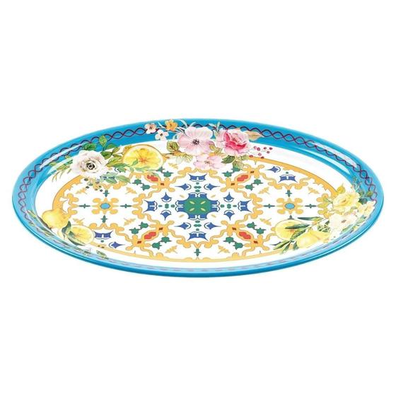 Imagem de Bandeja Oval Flower Lemon em Melamina 35,5x25,5 cm Guzzini