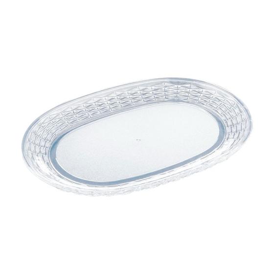 Imagem de Bandeja Oval Trançada Decorativa Cristal Raso 34cm