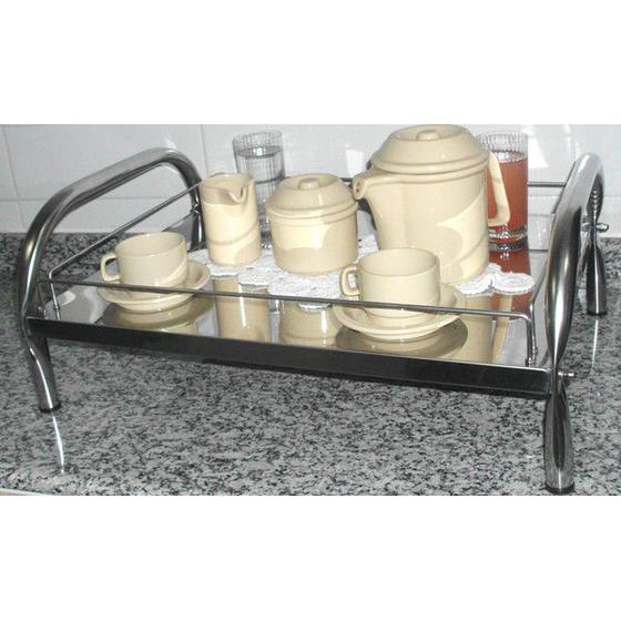 Imagem de Bandeja para servir retangular em Aço Inox